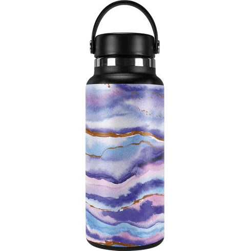 Blue Violet Watercolor Geode Hydro Flask 32oz Wide Mouth Skin